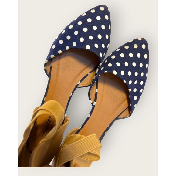 Maurices Penny Women Size 7  Navy Polka Dot Ballet Flat - Picture 12 of 12